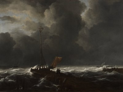 Rough Sea at a Jetty by Jacob van Ruisdael
